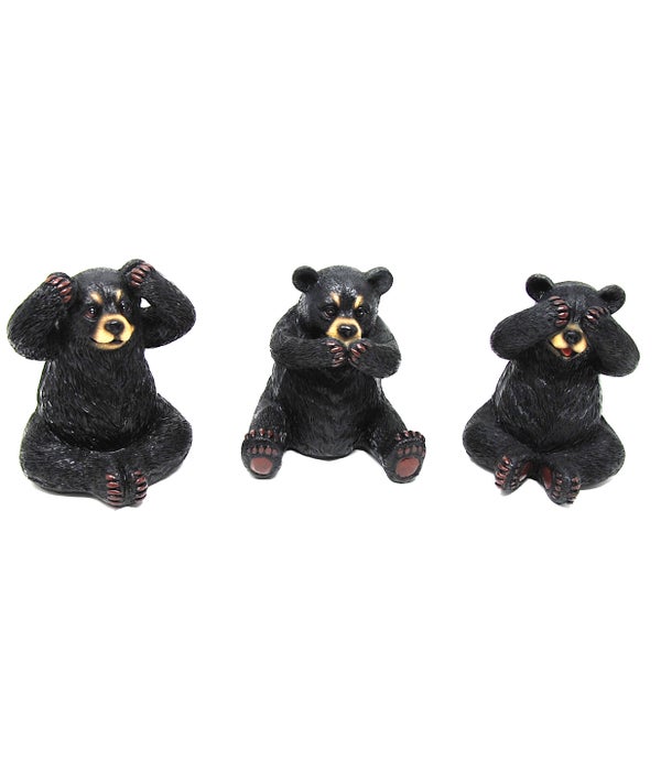 4.1" Three Wise Bears (Hear No Evil Bears)