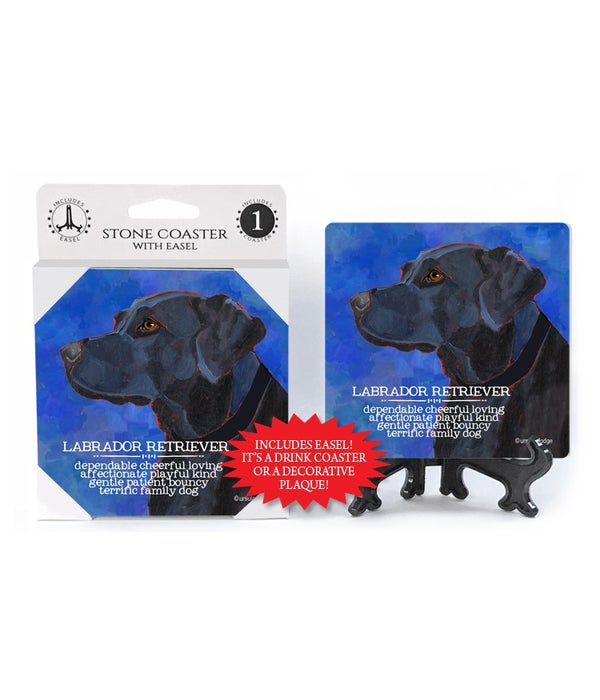 Black Labrador Retriever-1 Pack Stone Coaster