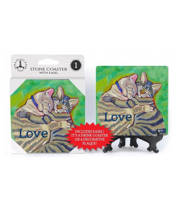 Cat-Love-1 Pack Stone Coaster