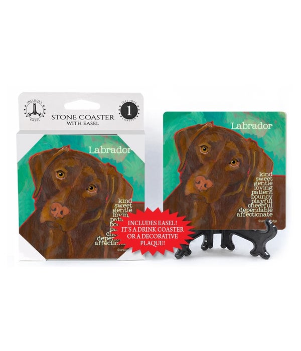 Chocolate Labrador Retriever-1 Pack Stone Coaster