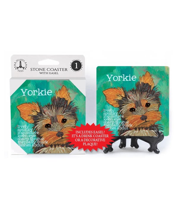 Yorkie-1 Pack Stone Coaster