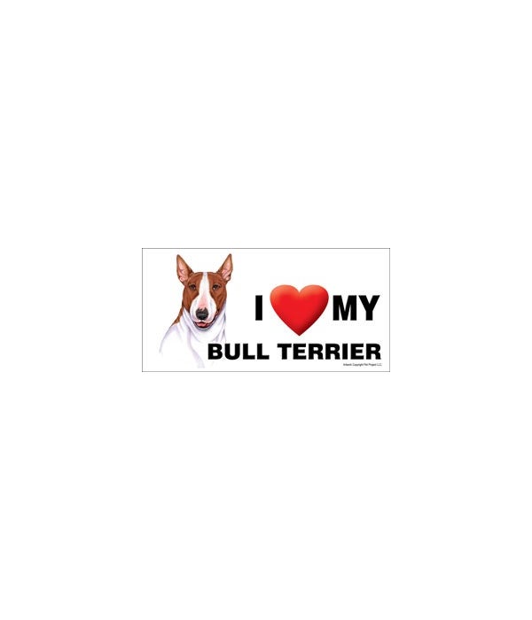 I (heart) my Bull Terrier (Brown and whi