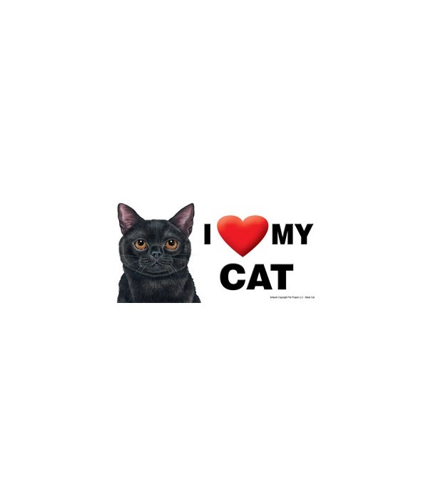 I (heart) my Cat (Black Cat) 4x8 Car Mag