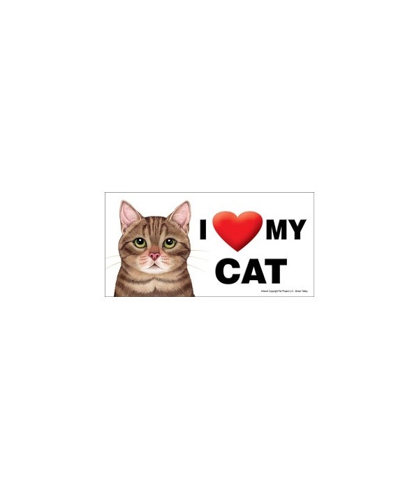 I (heart) my Cat (Brown Tabby) 4x8 Car M