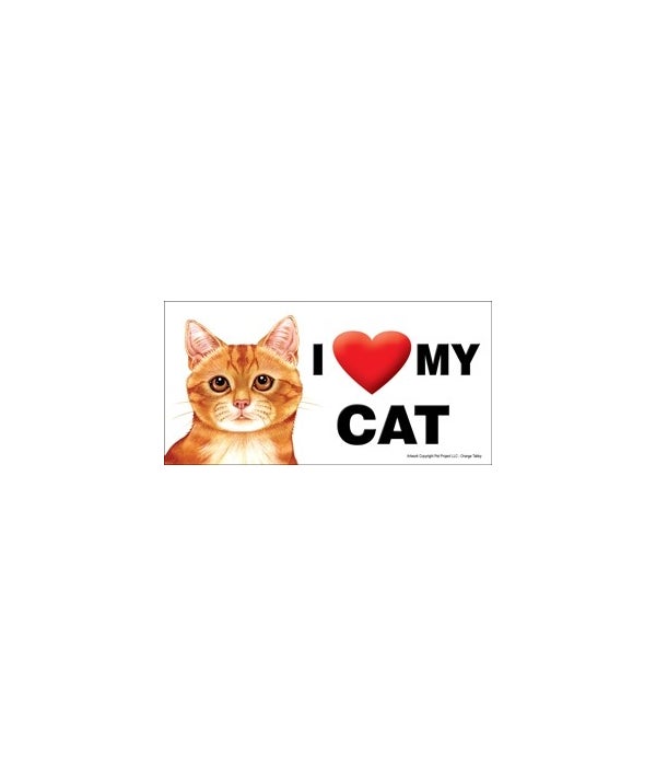 I (heart) my Cat (Orange Tabby) 4x8 Car