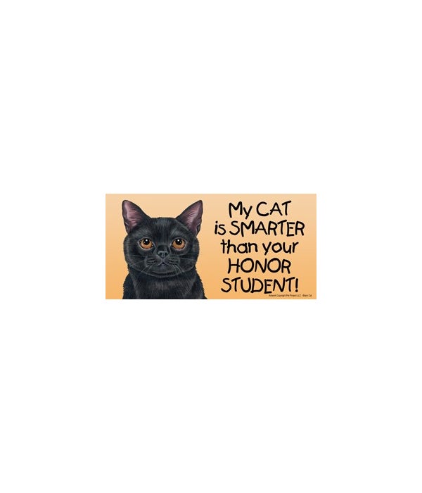 My Cat (Black Cat) is smarter than your honor student!-4x8 Car Magnet