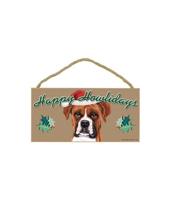 Boxer (uncropped ears) Howlidays 5x10