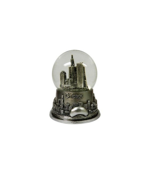 Chicago 65MM poly pewter waterglobe