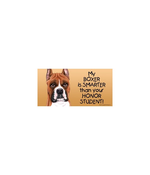 My Boxer is smarter than your honor student!- 4x8 Car Magnet