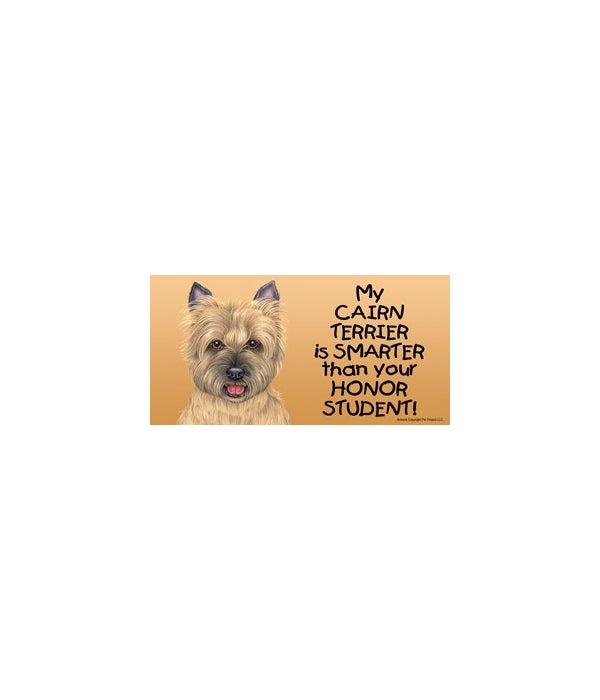 My Cairn Terrier is smarter than your honor student!- 4x8 Car Magnet