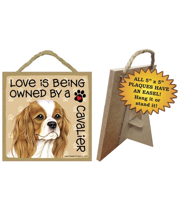 Cavalier King Charle Love Is..5x5 plaque