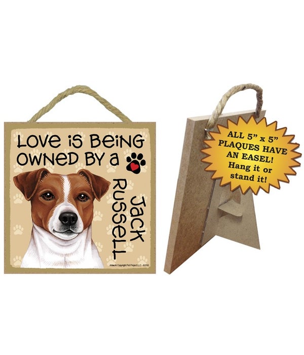 Jack Russell Love Is.. 5x5 plaque