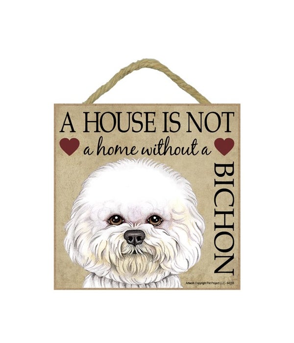 Bichon House 5x5 Plaque