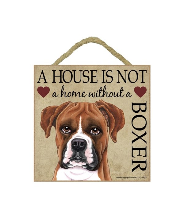 Boxer (uncropped) House 5x5 Plaque