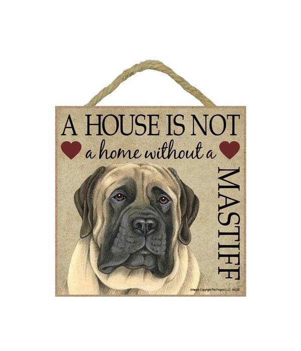 English Mastiff House 5x5 Plaque