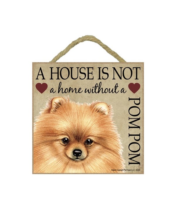 Pomeranian House 5x5 Plaque