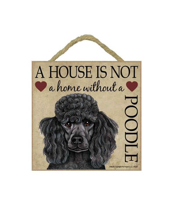 Poodle (Black) House 5x5 Plaque