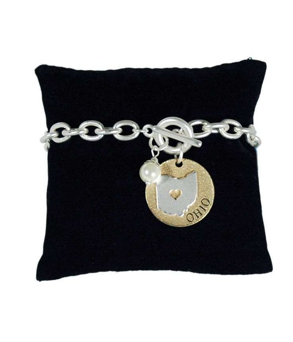 OH Toggle Bracelet Pearl Disc