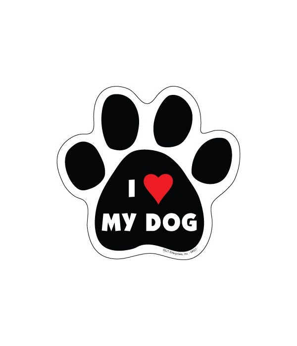 I (heart) my Dog Paw Magnet