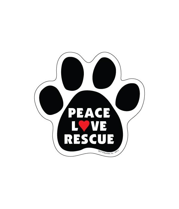 Peace, Love, Rescue Paw magnet