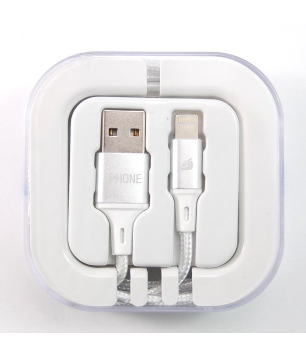 I-Phone /USB 3FT 2.1A Cable in Acrylic Box