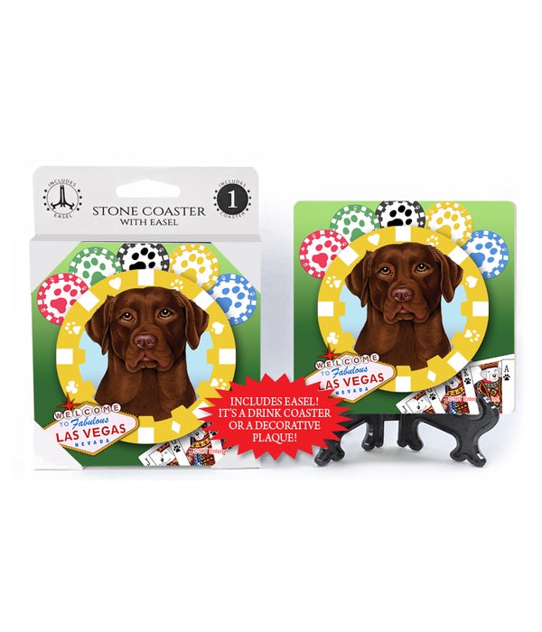 Chocolate Lab - Vegas Dog Coaster