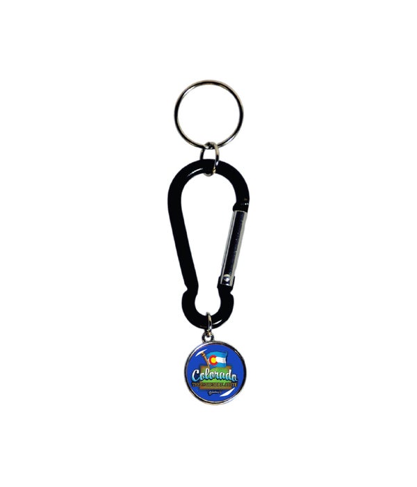 CO KEYCHAIN CARABINER DOMED MAP/FLAG