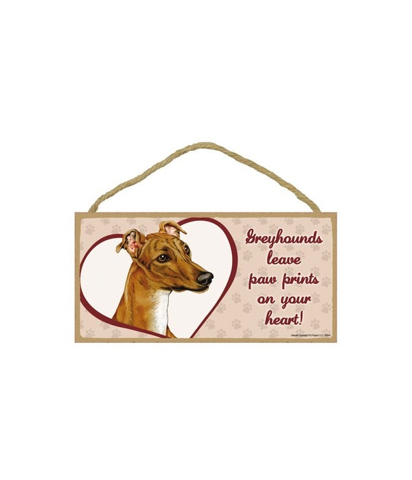 Greyhound Paw Prints 5x10 plaque