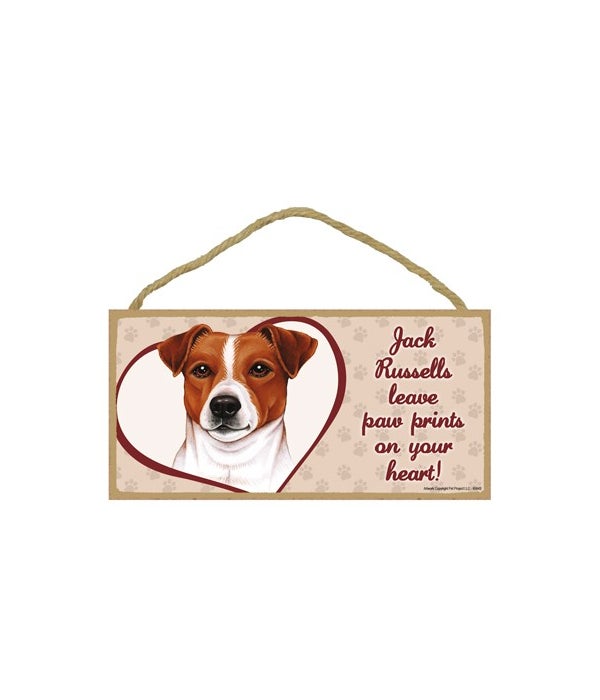 Jack Russell Paw Prints 5x10 plaque