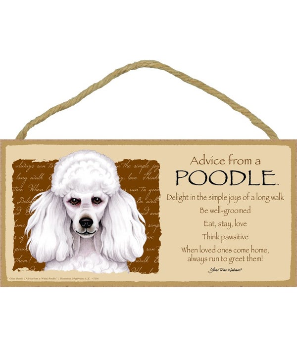 Advice from a Poodle (white) 5x10
