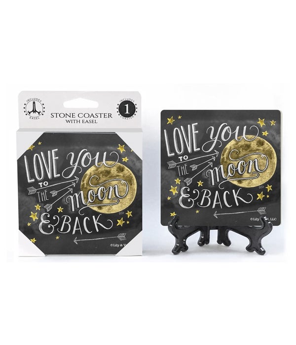 Love you to the moon and back -1 Pack Stone Coaster
