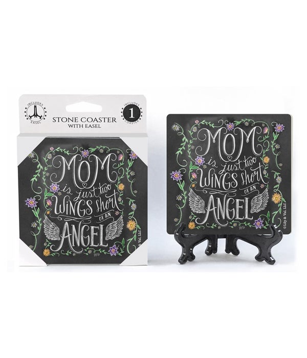 Mom is just two wings short of an angel -1 Pack Stone Coaster