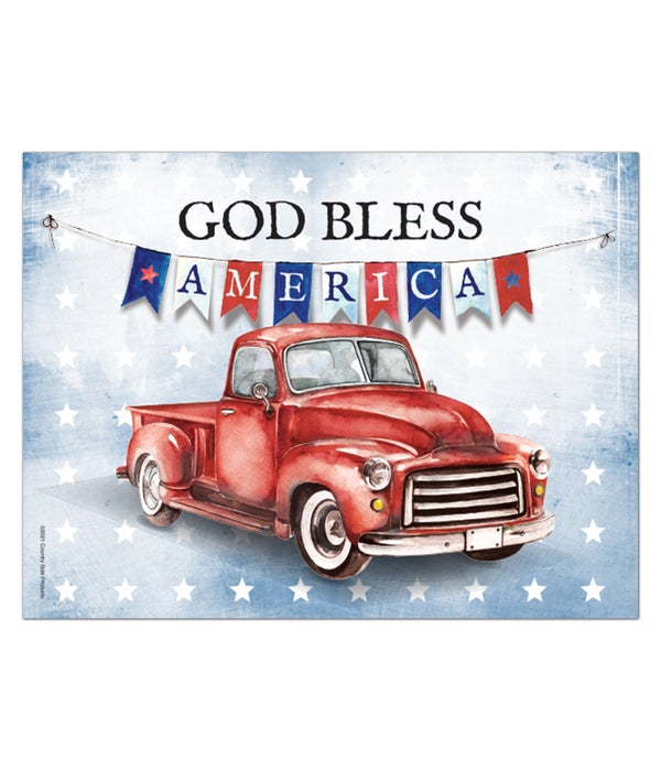 RED PICKUP "GOD BLESS AMERICA"