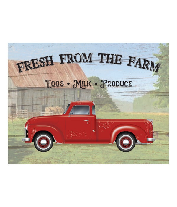 RED PICKUP "FRESH FROM THE FARM"