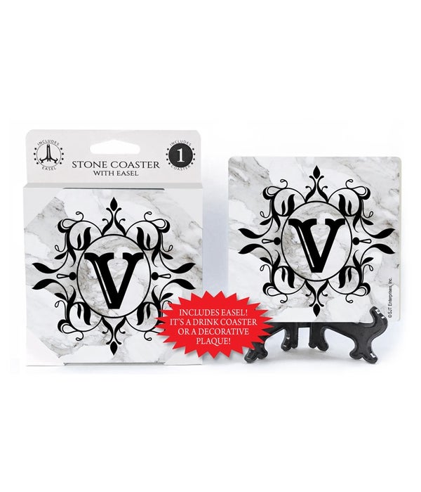 Lettered Marble Coasters - "V"