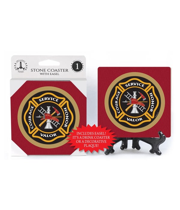 Fire Department Badge-1 pack stone coaster