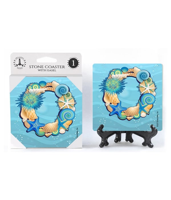 Ocean Lettered Stone Coasters-1 pack-"O"