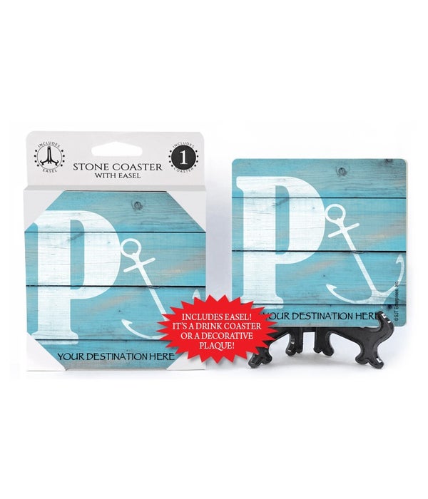 Sail Themed Stone Coasters  1 pack - "P"