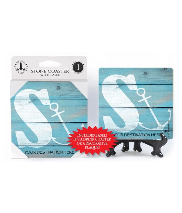 Sail Themed Stone Coasters  1 pack - "S"