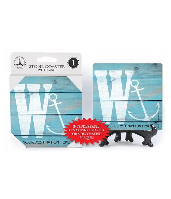 Sail Themed Stone Coasters  1 pack - "W"