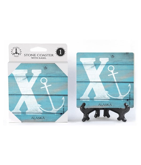 Sail Themed Stone Coasters  1 pack - "X"
