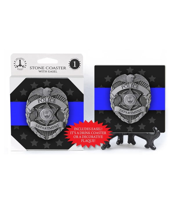 Police Department Badge - grey stars in