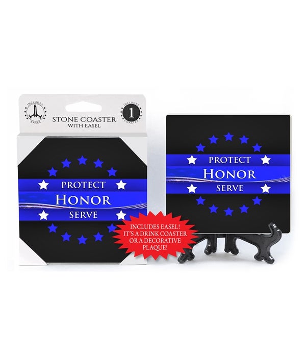 Protect-Honor-Serve-1 pack stone coaster