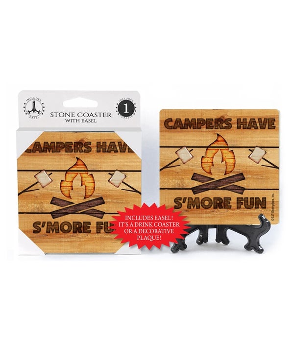 Campers have S'more Fun 1 pack stone coaster
