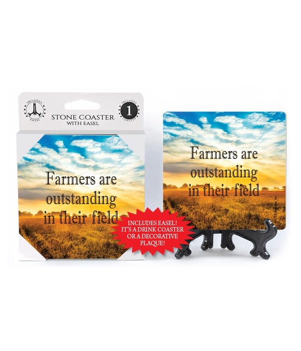 Farmers are outstanding in their field-1 pack stone coaster