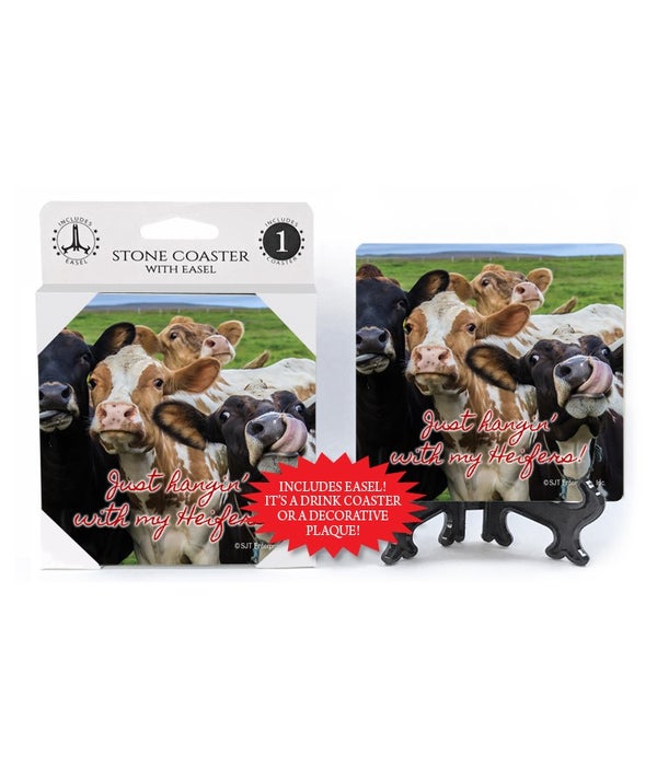 Just hangin' with my Heifers! -1 pack stone coaster