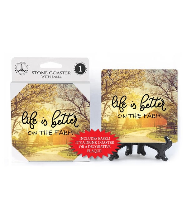 Life is better on the farm -1 pack stone coaster
