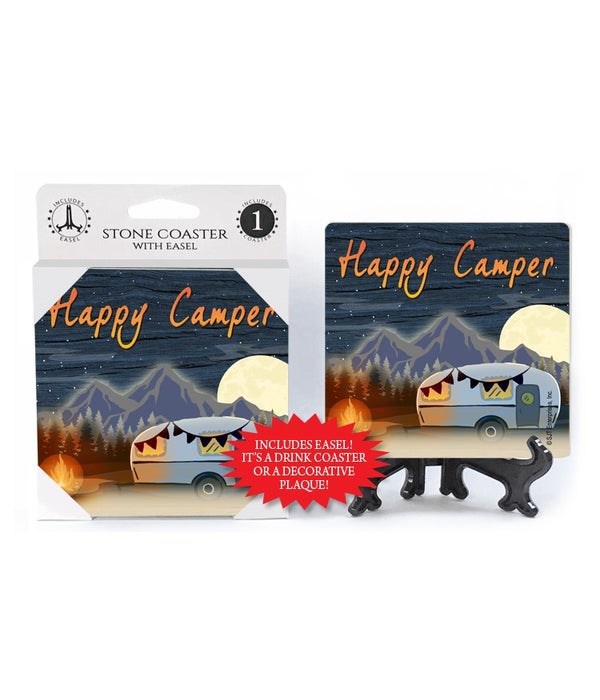 Happy Camper 1 pack stone coaster