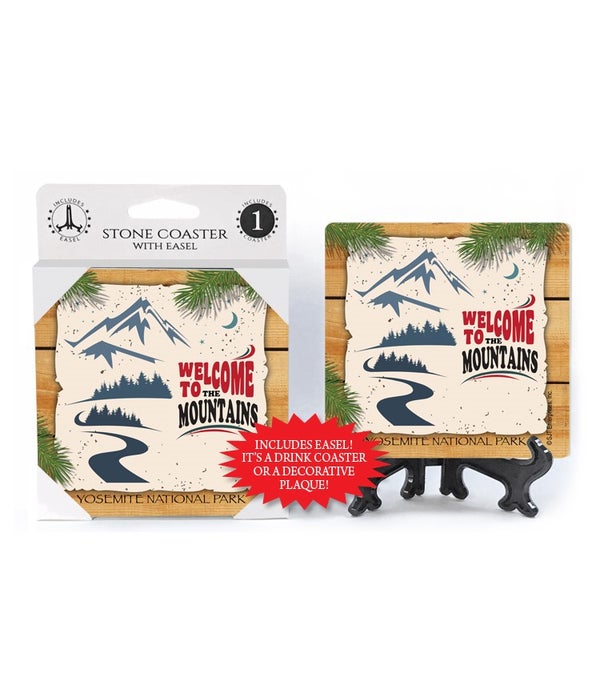 Welcome to the Mountains 1 pack stone coaster