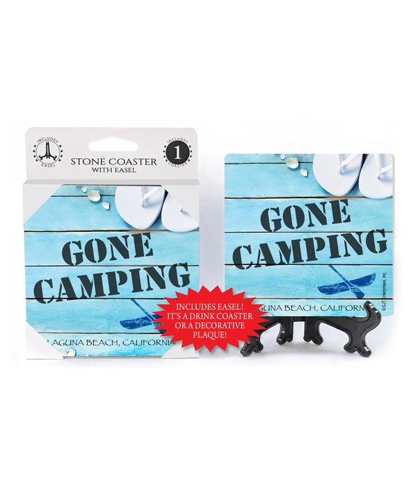Gone Camping 1 pack stone coaster